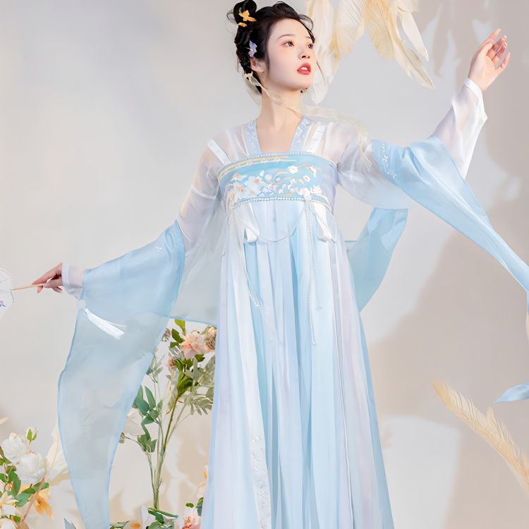 轻水瑶汉服直领对襟衫齐胸襦裙腰封唐制女夏款中国风改良版